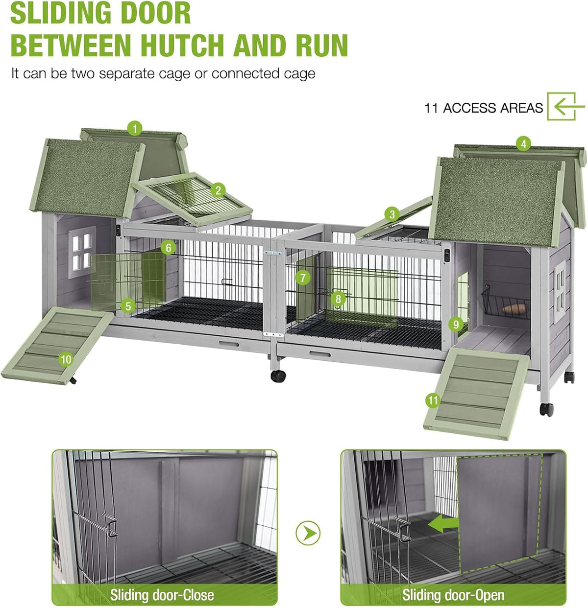 Rabbit Pet Playpen Guinea Pig Cage with Waterproof PVC Bottom Liner, Triple Fixing Cage for Rabbit, Guinea Pigs, Bunny, Hedgehog, Small Animal Indoor Playpen, 48''L x 48''W x 24''H