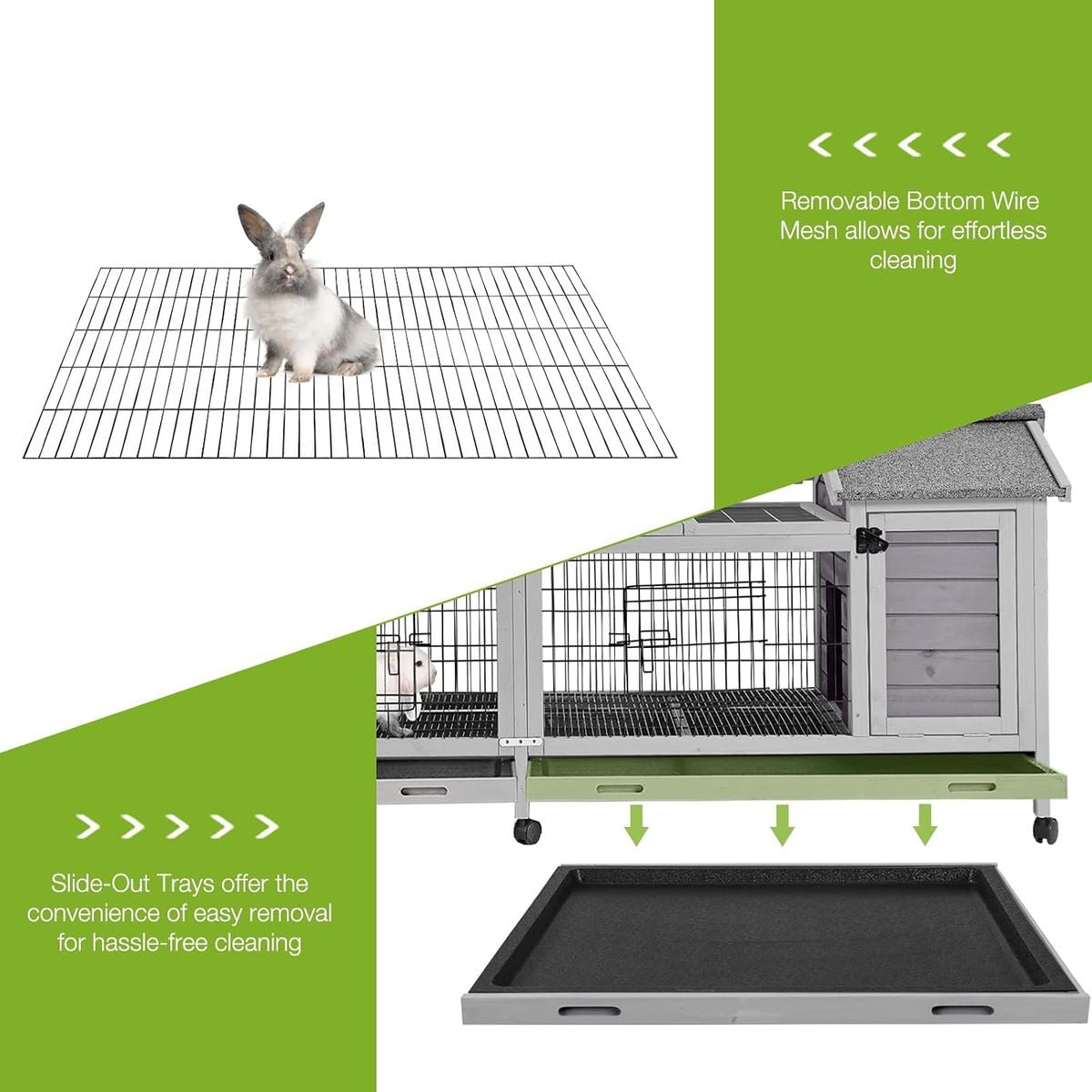 Rabbit Pet Playpen Guinea Pig Cage with Waterproof PVC Bottom Liner, Triple Fixing Cage for Rabbit, Guinea Pigs, Bunny, Hedgehog, Small Animal Indoor Playpen, 48''L x 48''W x 24''H