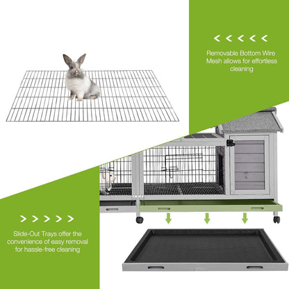 Rabbit Pet Playpen Guinea Pig Cage with Waterproof PVC Bottom Liner, Triple Fixing Cage for Rabbit, Guinea Pigs, Bunny, Hedgehog, Small Animal Indoor Playpen, 48''L x 48''W x 24''H