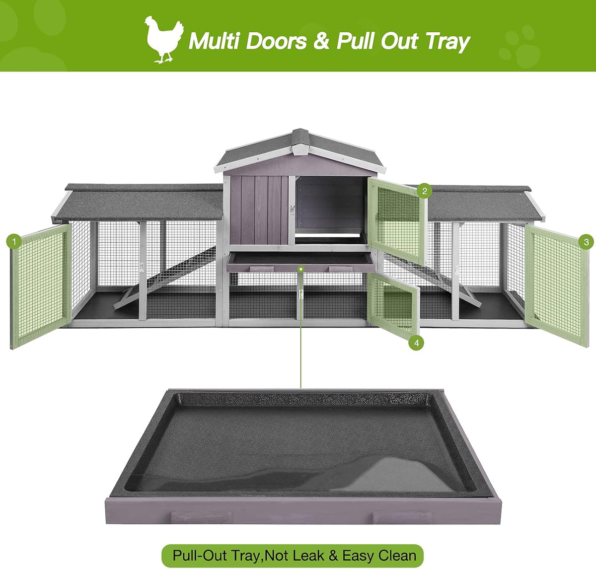 Rabbit Pet Playpen Guinea Pig Cage with Waterproof PVC Bottom Liner, Triple Fixing Cage for Rabbit, Guinea Pigs, Bunny, Hedgehog, Small Animal Indoor Playpen, 48''L x 48''W x 24''H