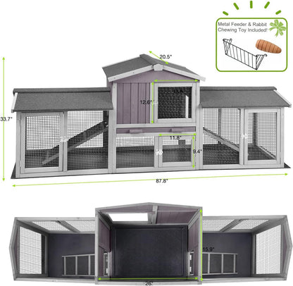 Rabbit Pet Playpen Guinea Pig Cage with Waterproof PVC Bottom Liner, Triple Fixing Cage for Rabbit, Guinea Pigs, Bunny, Hedgehog, Small Animal Indoor Playpen, 48''L x 48''W x 24''H