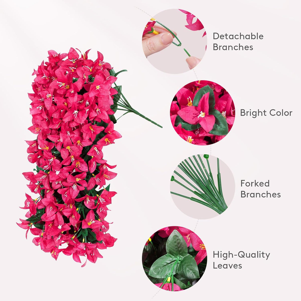 Artificial Bougainvillea Flowers, Long Trailing Vines Fake Flowers