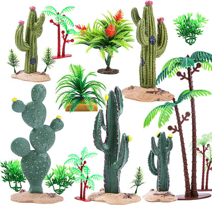 7Pcs Artificial Stump Rocks, Mini Stone Tree Statue Figurines Ornaments for Micro Train Landscape Railway Desert Sand Animal Table Diorama Accessory Garden Decoration