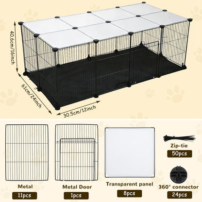 21 Panels Small Animal Playpen with Door and Mat