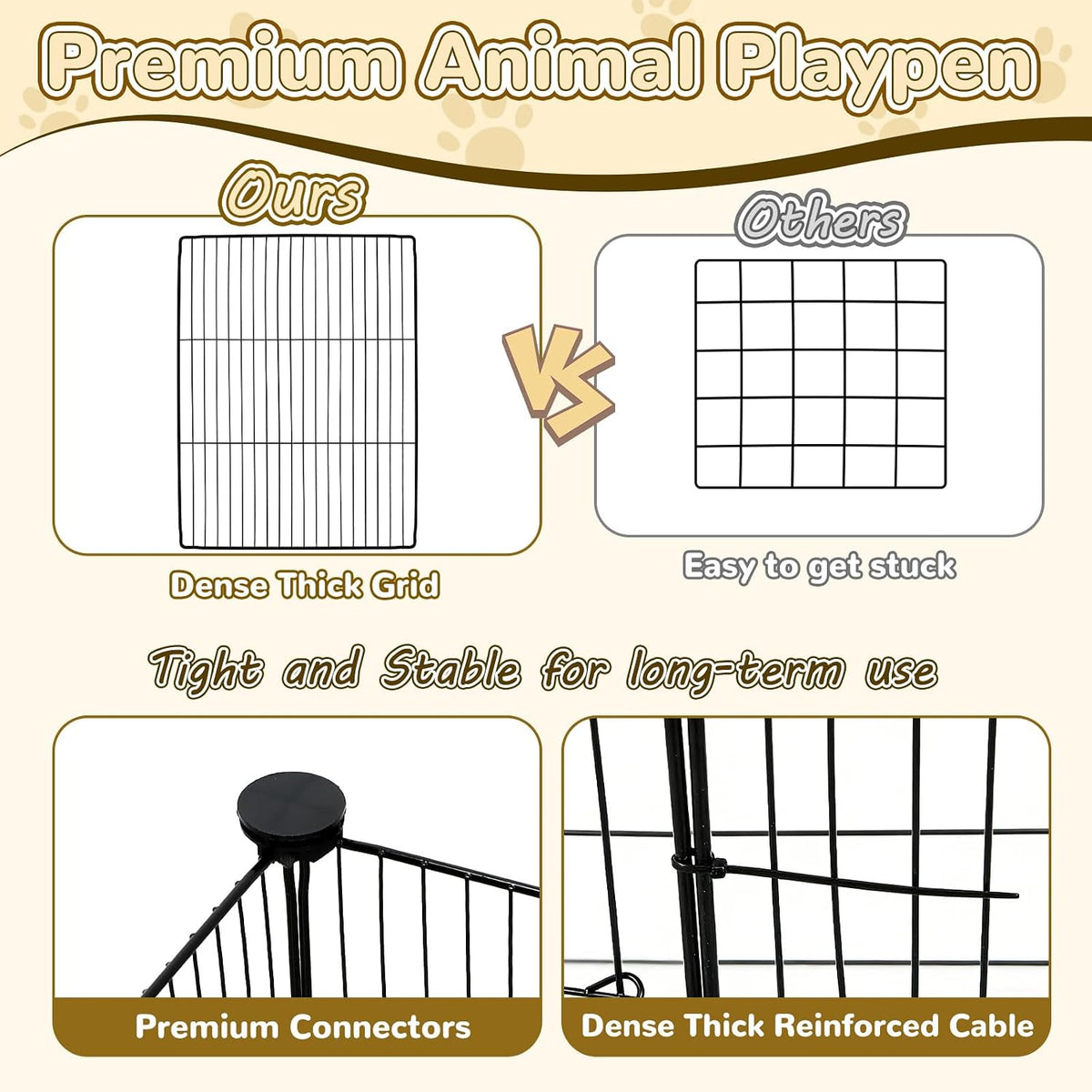 21 Panels Small Animal Playpen with Door and Mat