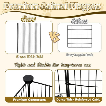 21 Panels Small Animal Playpen with Door and Mat