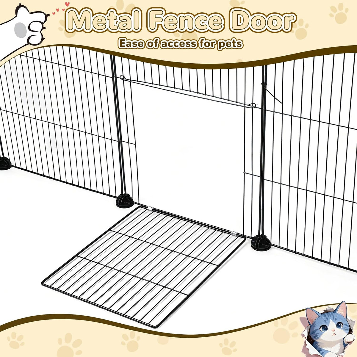 21 Panels Small Animal Playpen with Door and Mat