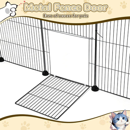 21 Panels Small Animal Playpen with Door and Mat