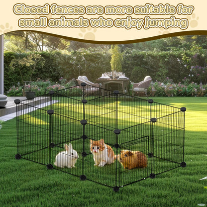 21 Panels Small Animal Playpen with Door and Mat