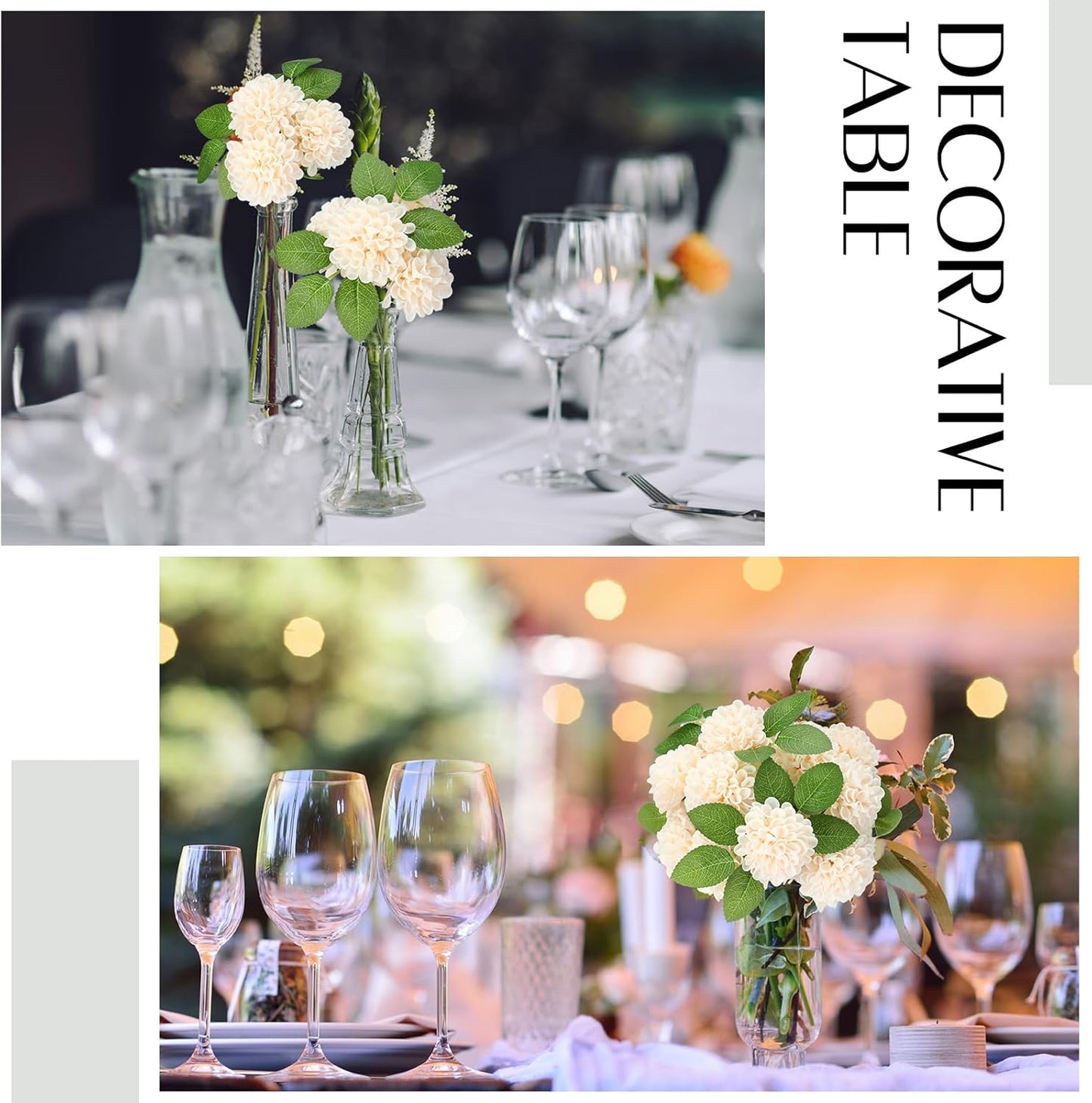100 Pcs Artificial Dahlia Flowers Bulk Foam Roses Flowers with Stems Floral Arrangements Table Centerpiece for DIY Arrangement Bouquet Wedding Bridal Shower Party Decoration(Champagne)