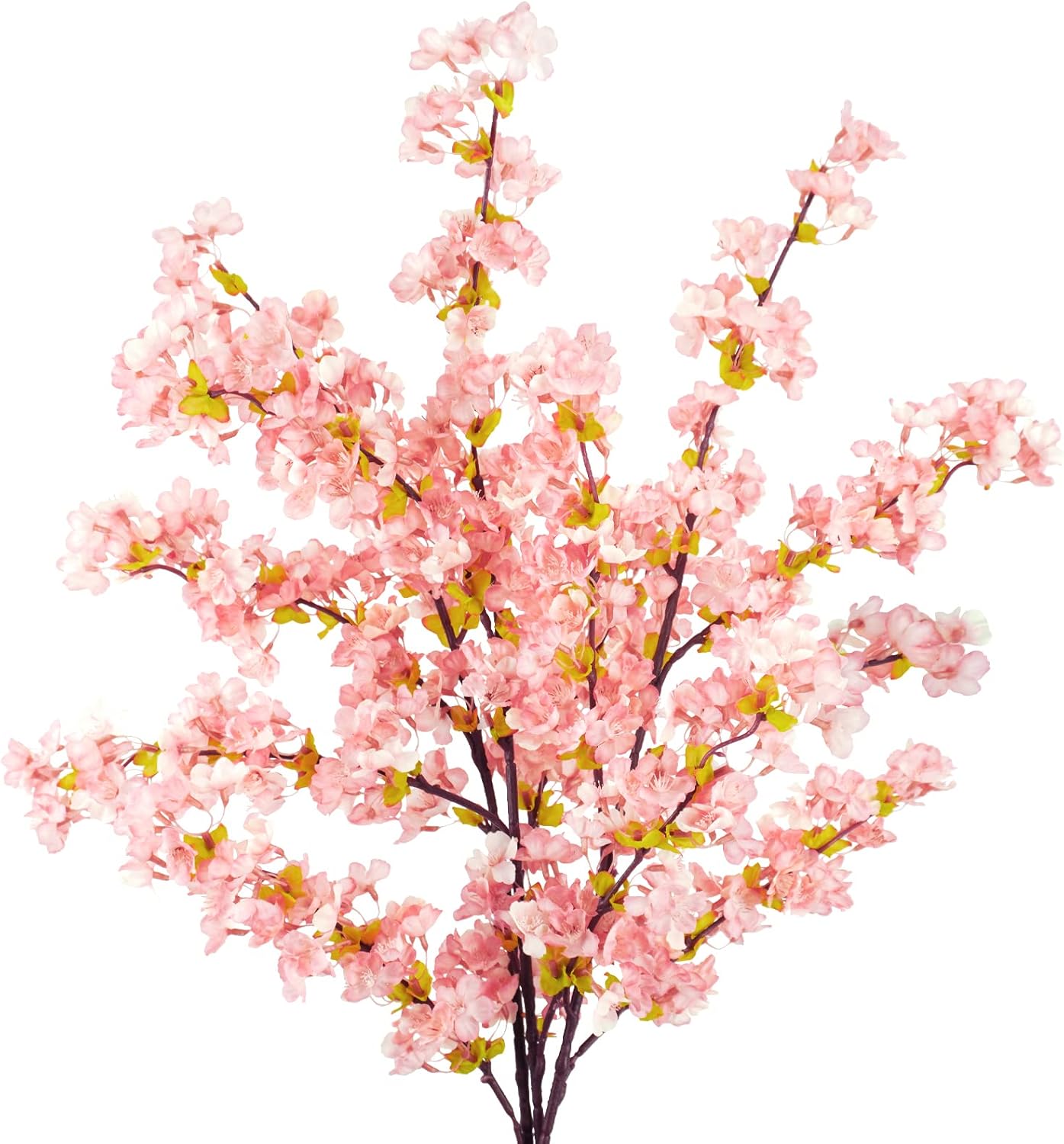 8Pcs Artificial Cherry Blossom Flowers, Silk Cherry Blossom Branches, Fake Plum Blossom Flowers Arrangement for DIY Home Wedding Tree Party Decor Pink