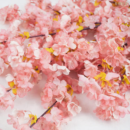 8Pcs Artificial Cherry Blossom Flowers, Silk Cherry Blossom Branches, Fake Plum Blossom Flowers Arrangement for DIY Home Wedding Tree Party Decor Pink