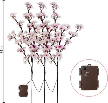 8Pcs Artificial Cherry Blossom Flowers, Silk Cherry Blossom Branches, Fake Plum Blossom Flowers Arrangement for DIY Home Wedding Tree Party Decor Pink
