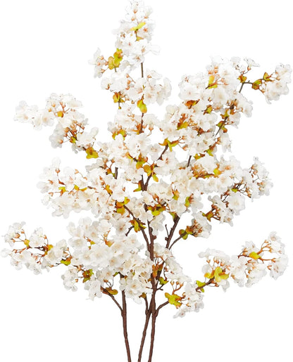 8Pcs Artificial Cherry Blossom Flowers, Silk Cherry Blossom Branches, Fake Plum Blossom Flowers Arrangement for DIY Home Wedding Tree Party Decor Pink