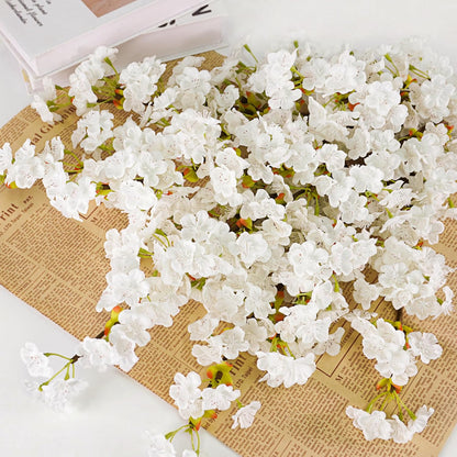 8Pcs Artificial Cherry Blossom Flowers, Silk Cherry Blossom Branches, Fake Plum Blossom Flowers Arrangement for DIY Home Wedding Tree Party Decor Pink
