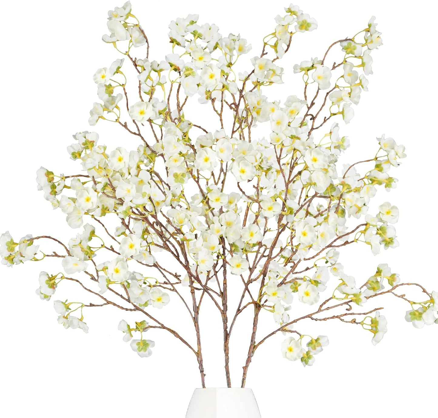 8Pcs Artificial Cherry Blossom Flowers, Silk Cherry Blossom Branches, Fake Plum Blossom Flowers Arrangement for DIY Home Wedding Tree Party Decor Pink