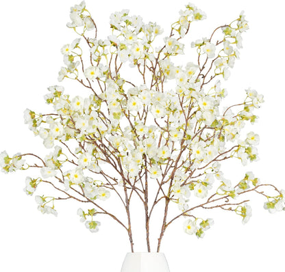 8Pcs Artificial Cherry Blossom Flowers, Silk Cherry Blossom Branches, Fake Plum Blossom Flowers Arrangement for DIY Home Wedding Tree Party Decor Pink