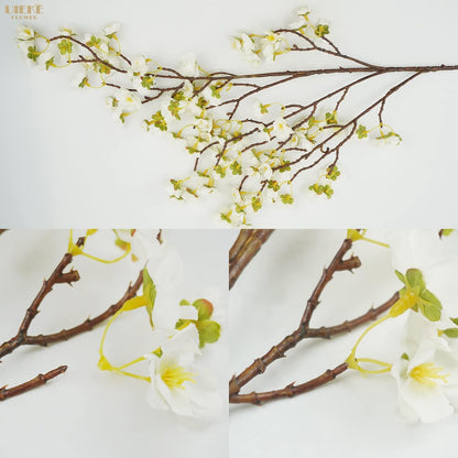 8Pcs Artificial Cherry Blossom Flowers, Silk Cherry Blossom Branches, Fake Plum Blossom Flowers Arrangement for DIY Home Wedding Tree Party Decor Pink