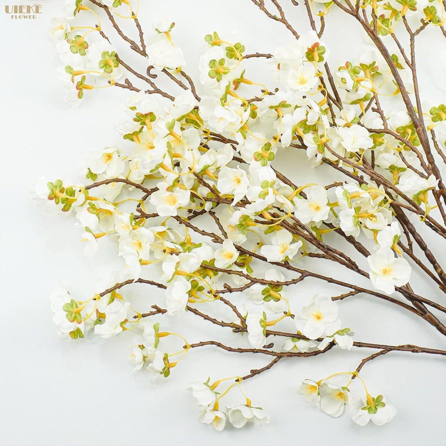 8Pcs Artificial Cherry Blossom Flowers, Silk Cherry Blossom Branches, Fake Plum Blossom Flowers Arrangement for DIY Home Wedding Tree Party Decor Pink