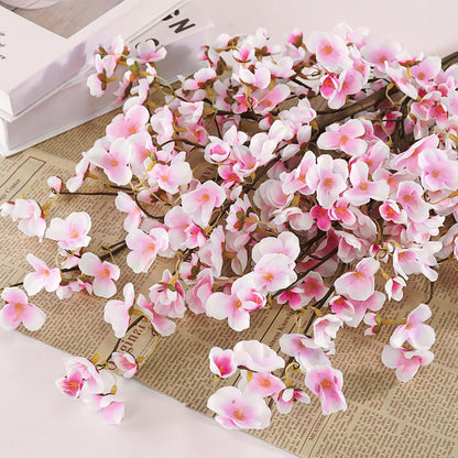 8Pcs Artificial Cherry Blossom Flowers, Silk Cherry Blossom Branches, Fake Plum Blossom Flowers Arrangement for DIY Home Wedding Tree Party Decor Pink