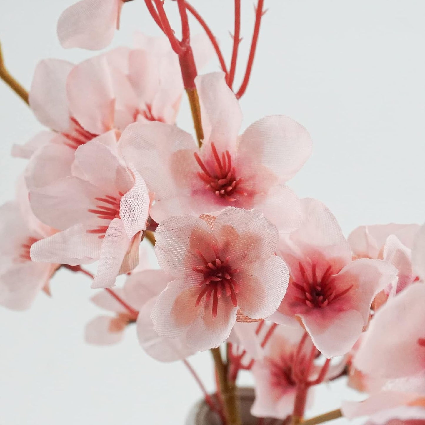 8Pcs Artificial Cherry Blossom Flowers, Silk Cherry Blossom Branches, Fake Plum Blossom Flowers Arrangement for DIY Home Wedding Tree Party Decor Pink