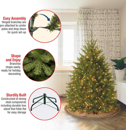 6ft Unlit Dunhill Fir Artificial Full Christmas Tree | 1,430 Tips, Includes Stand, Green