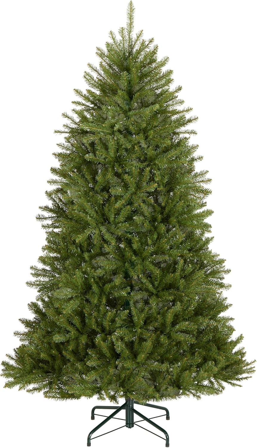 6ft Unlit Dunhill Fir Artificial Full Christmas Tree | 1,430 Tips, Includes Stand, Green