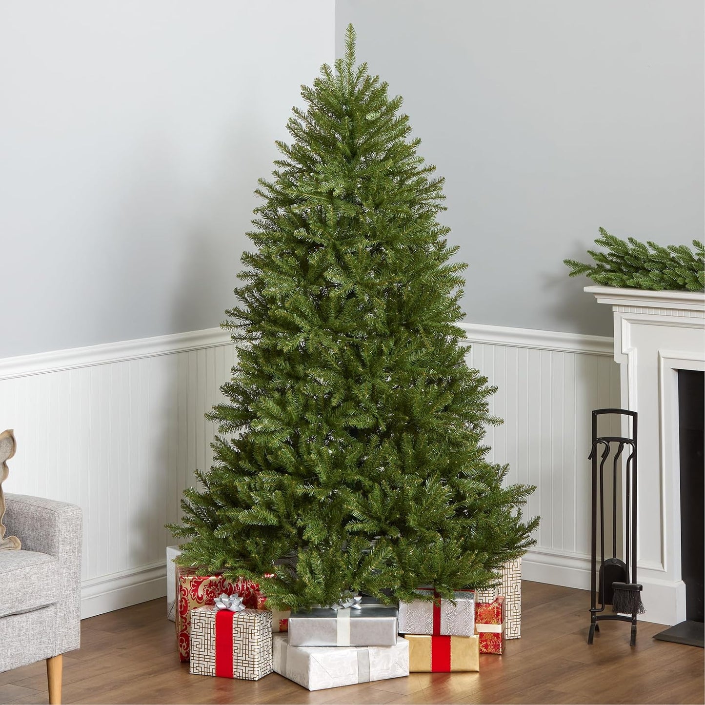 6ft Unlit Dunhill Fir Artificial Full Christmas Tree | 1,430 Tips, Includes Stand, Green
