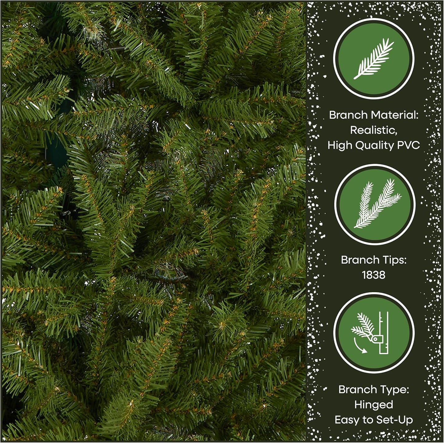 6ft Unlit Dunhill Fir Artificial Full Christmas Tree | 1,430 Tips, Includes Stand, Green