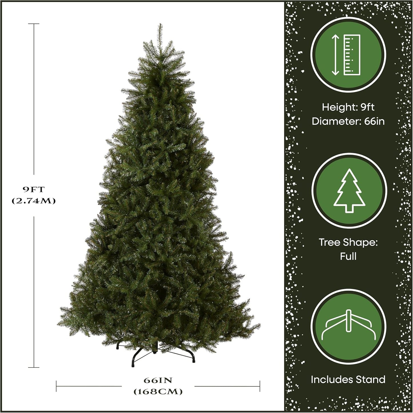 6ft Unlit Dunhill Fir Artificial Full Christmas Tree | 1,430 Tips, Includes Stand, Green