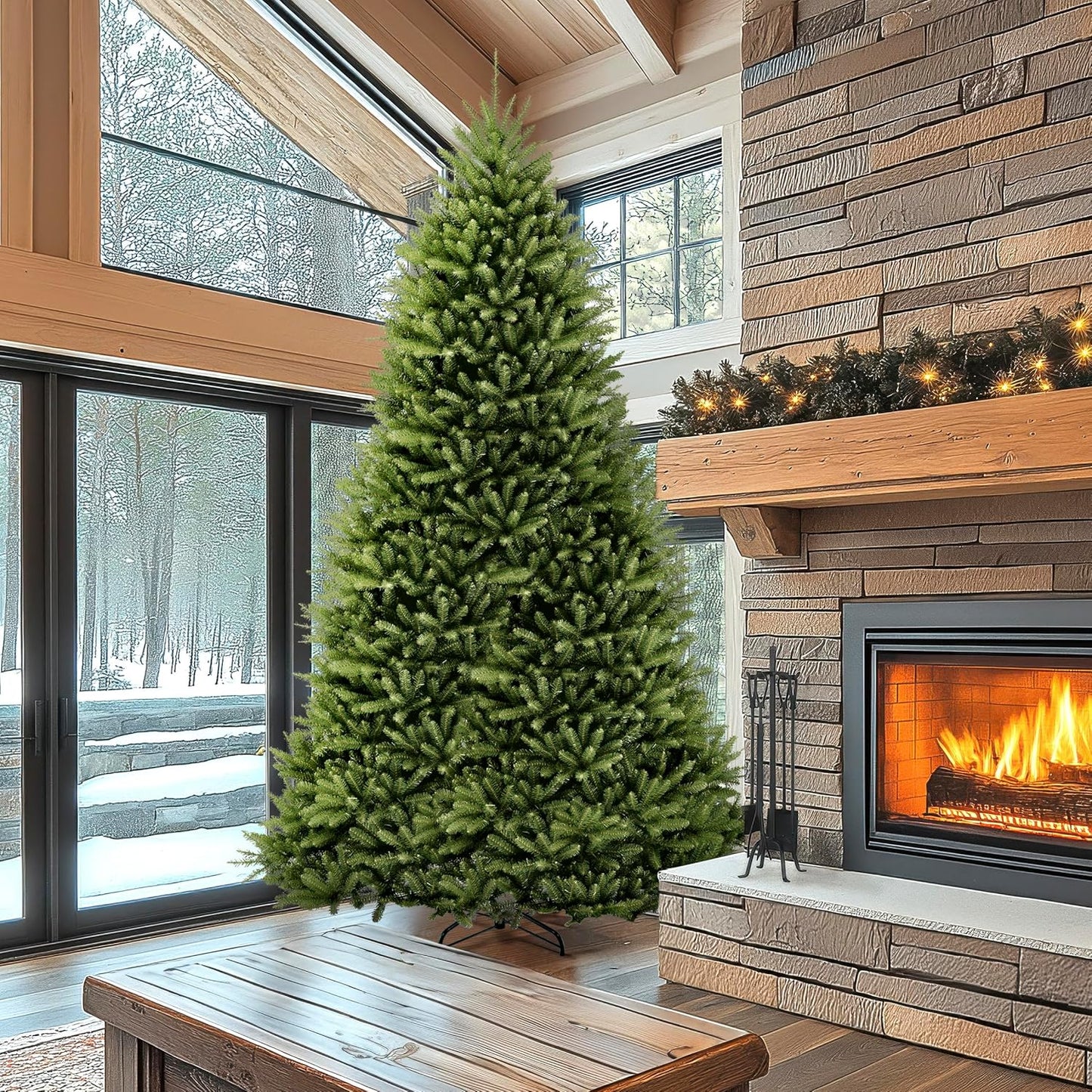 6ft Unlit Dunhill Fir Artificial Full Christmas Tree | 1,430 Tips, Includes Stand, Green