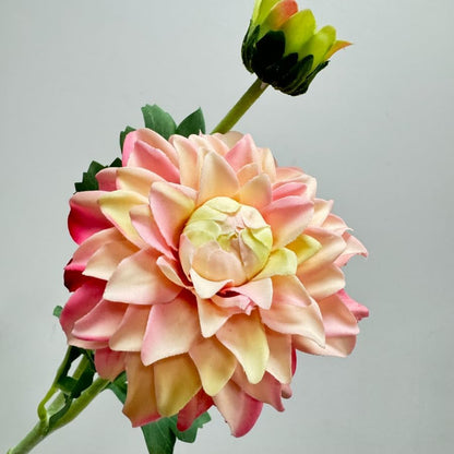 3 Pieces Pink Artificial Dahlias,21"Silk Flowers with Stems,Winter Flowers Artificial for Decoration,Long Stem Artificial Flowers for Tall Vase,Wedding Party Decor Spring Decorations for Home (Pink)