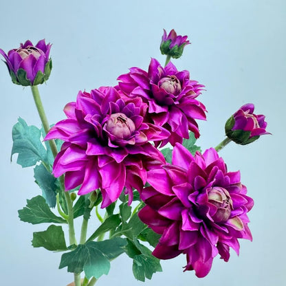3 Pieces Pink Artificial Dahlias,21"Silk Flowers with Stems,Winter Flowers Artificial for Decoration,Long Stem Artificial Flowers for Tall Vase,Wedding Party Decor Spring Decorations for Home (Pink)
