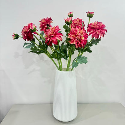 3 Pieces Pink Artificial Dahlias,21"Silk Flowers with Stems,Winter Flowers Artificial for Decoration,Long Stem Artificial Flowers for Tall Vase,Wedding Party Decor Spring Decorations for Home (Pink)