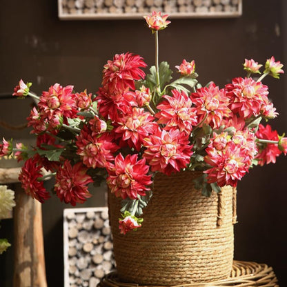 3 Pieces Pink Artificial Dahlias,21"Silk Flowers with Stems,Winter Flowers Artificial for Decoration,Long Stem Artificial Flowers for Tall Vase,Wedding Party Decor Spring Decorations for Home (Pink)