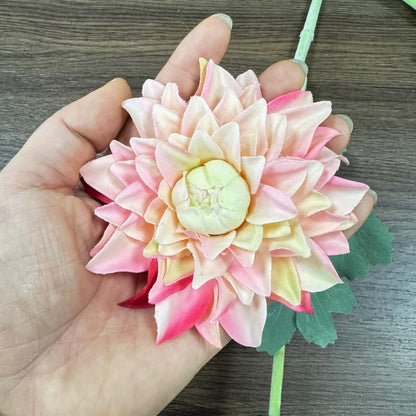 3 Pieces Pink Artificial Dahlias,21"Silk Flowers with Stems,Winter Flowers Artificial for Decoration,Long Stem Artificial Flowers for Tall Vase,Wedding Party Decor Spring Decorations for Home (Pink)