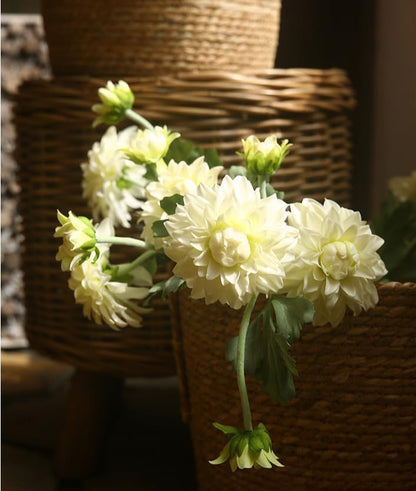 3 Pieces Pink Artificial Dahlias,21"Silk Flowers with Stems,Winter Flowers Artificial for Decoration,Long Stem Artificial Flowers for Tall Vase,Wedding Party Decor Spring Decorations for Home (Pink)