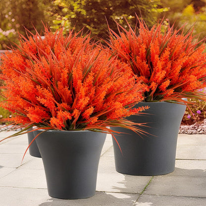 48 Bundles Artificial Lavender Flowers Outdoor UV Resistant, Purple | Faux Plants with Monkey Grass, Realistic Plastic Flowers for Garden Porch Window Box Patio Hanging Planter Decor