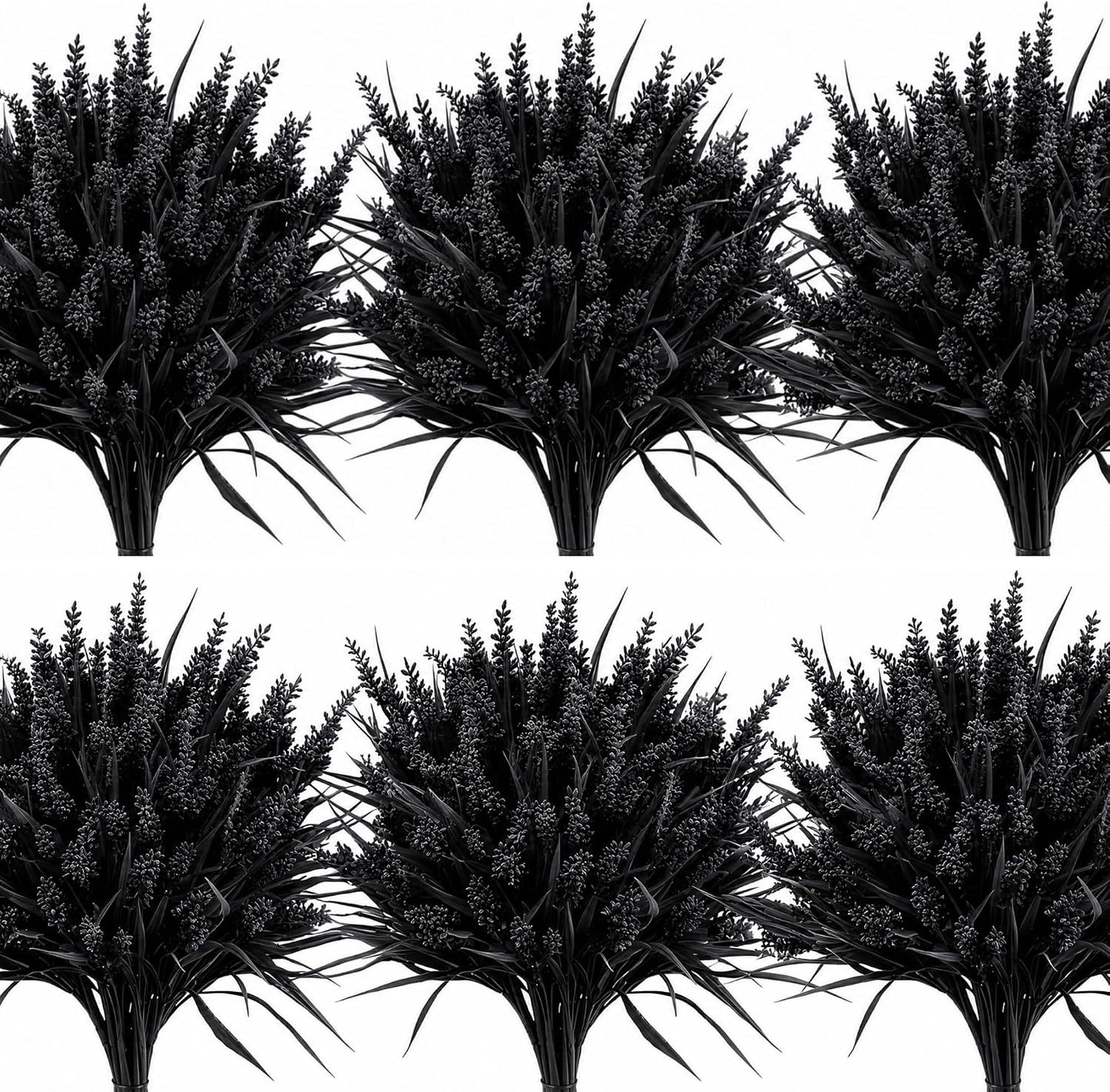 48 Bundles Artificial Lavender Flowers Outdoor UV Resistant, Purple | Faux Plants with Monkey Grass, Realistic Plastic Flowers for Garden Porch Window Box Patio Hanging Planter Decor