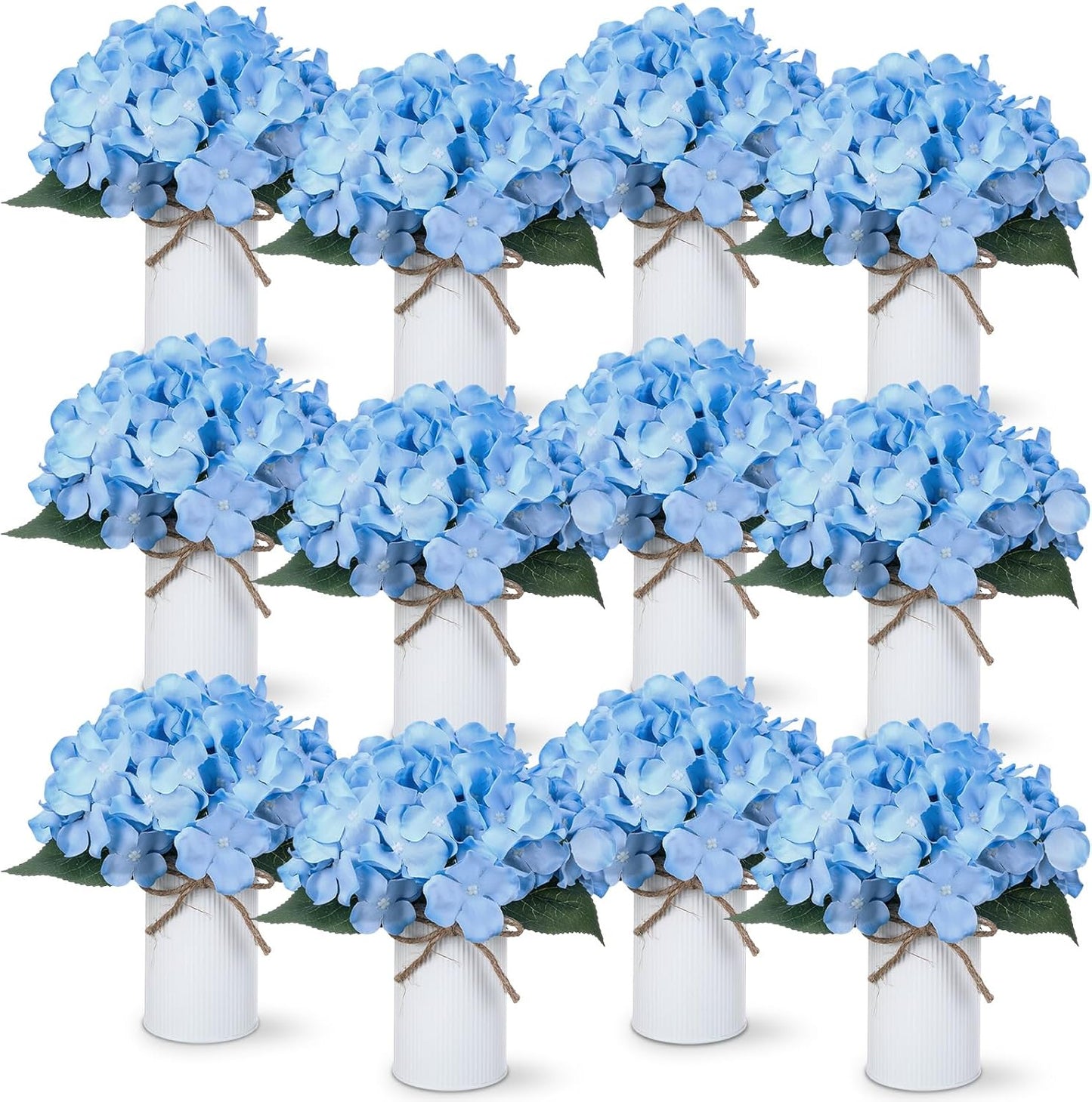 Purple 12 Sets Flower Table Centerpieces, Artificial Hydrangeas