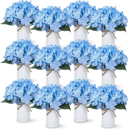 Purple 12 Sets Flower Table Centerpieces, Artificial Hydrangeas