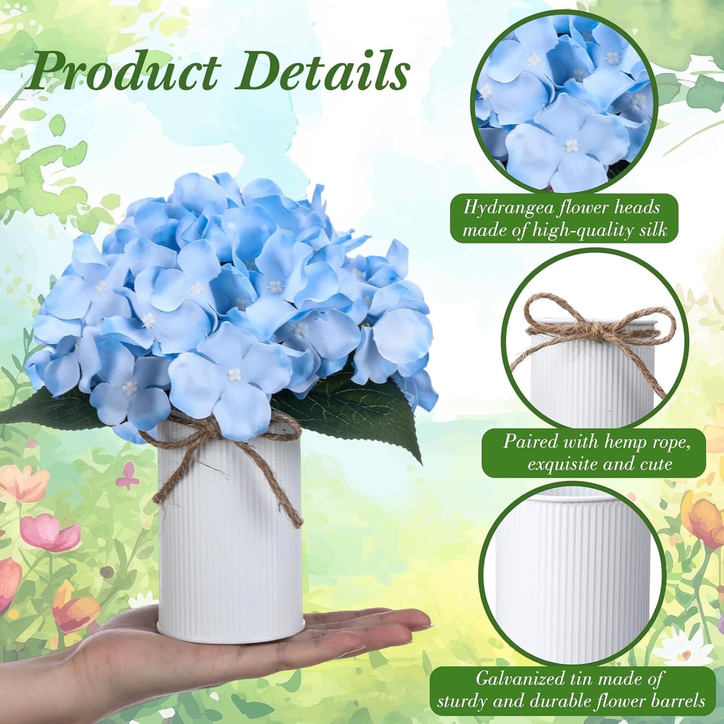 Purple 12 Sets Flower Table Centerpieces, Artificial Hydrangeas