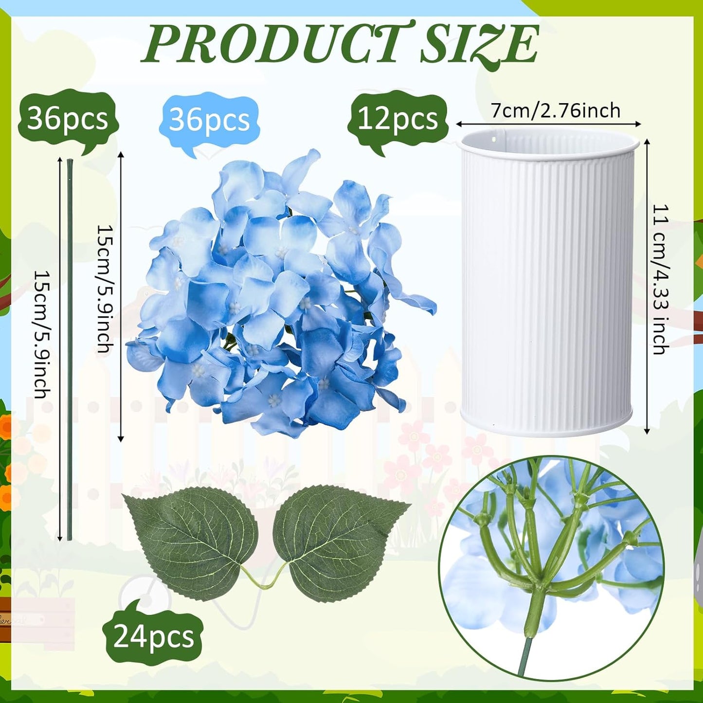Purple 12 Sets Flower Table Centerpieces, Artificial Hydrangeas