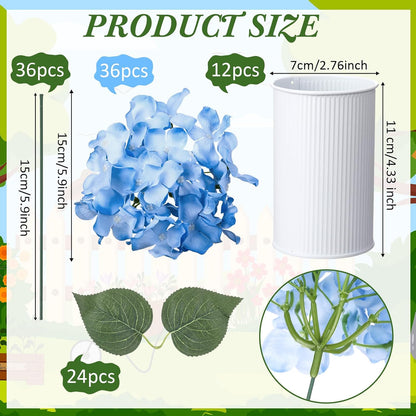 Purple 12 Sets Flower Table Centerpieces, Artificial Hydrangeas