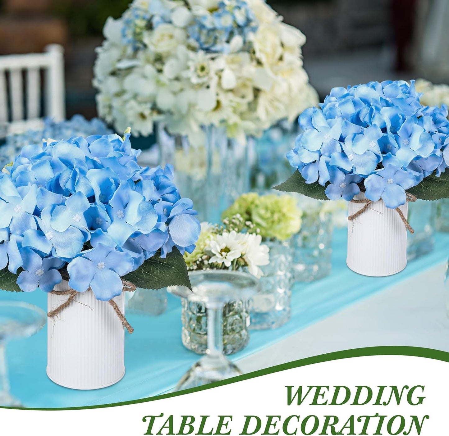 Purple 12 Sets Flower Table Centerpieces, Artificial Hydrangeas