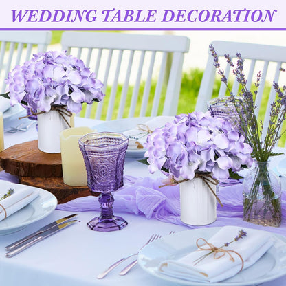 Purple 12 Sets Flower Table Centerpieces, Artificial Hydrangeas