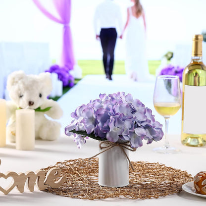 Purple 12 Sets Flower Table Centerpieces, Artificial Hydrangeas