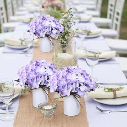 Purple 12 Sets Flower Table Centerpieces, Artificial Hydrangeas