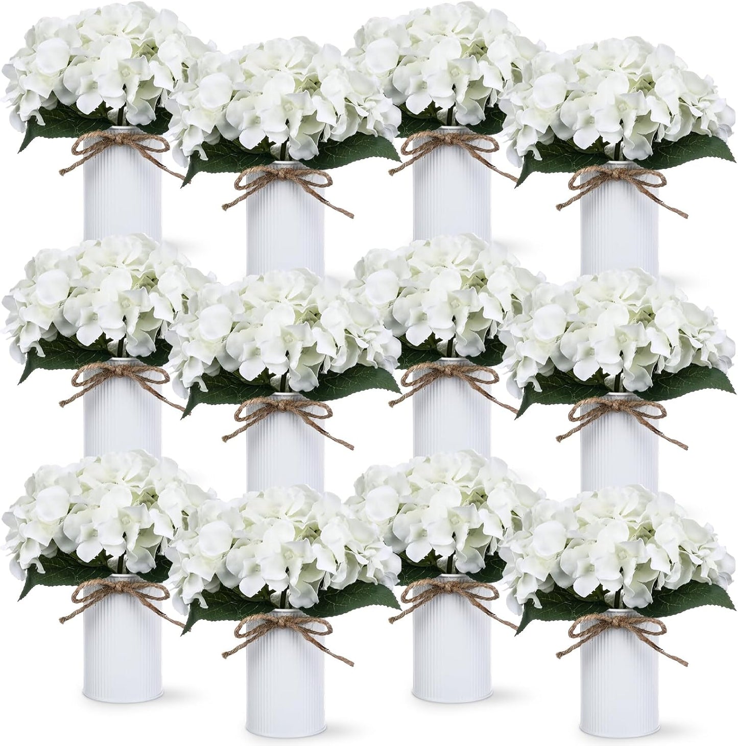 Purple 12 Sets Flower Table Centerpieces, Artificial Hydrangeas
