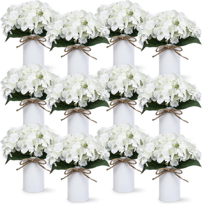 Purple 12 Sets Flower Table Centerpieces, Artificial Hydrangeas